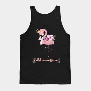 Flamingo Wald Retten Prinzessin Blumen Süß Tank Top